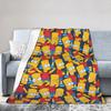 Bart S-Simpsons Repeating Design Blanket Adults Child  Flannel Throw Blanket For Couch Bed Soft DIY Quality Bedspread Gift