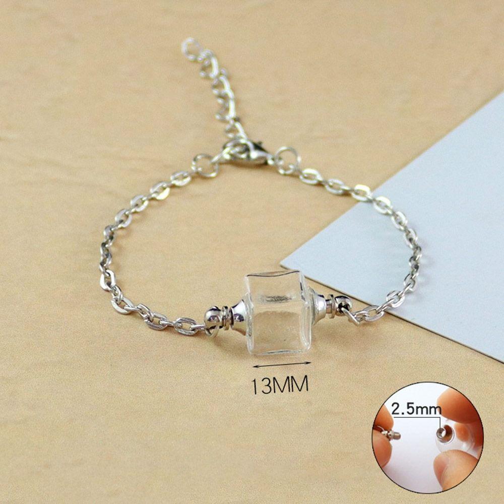DIY Wishing Bottle Bracelet Multicolor Curve Cube Pendant Gift Vial Cord Bracelet