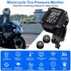 Motorcycle Tire Pressure Monitoring System LCD Display Solar Charging Waterproof Tyre Temperature Alarm Sensor