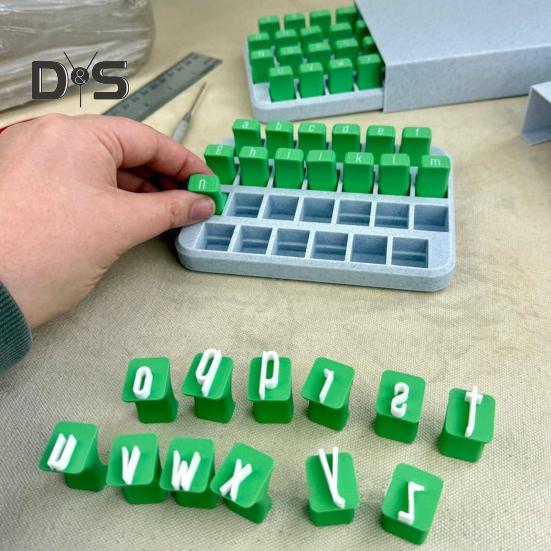 1 набор глиняных штампов с буквами алфавита, заглавными строчными буквами, полимерной глиной, силиконовыми штампами, буквами, цифрами, символами, мини-штампами