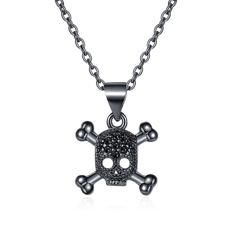 Новое ожерелье с бриллиантовым черепом для женщин в стиле ретро-панк на Хэллоуин, комплект колец и серег, аксессуары