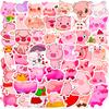 50 Cartoon Cute Pink Pig Graffiti Stickers Korean Version Ins Wind Girl Pink Piggy Stickers