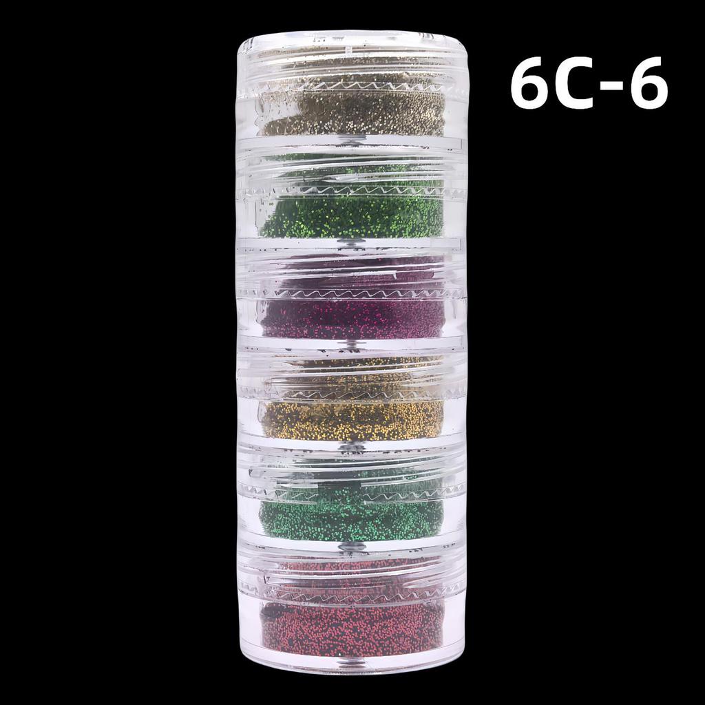 Набор из шести предметов с блестками для нейл-арта 2025: Золотой глиттер, пайетки, стразы и флэш-гель-лак