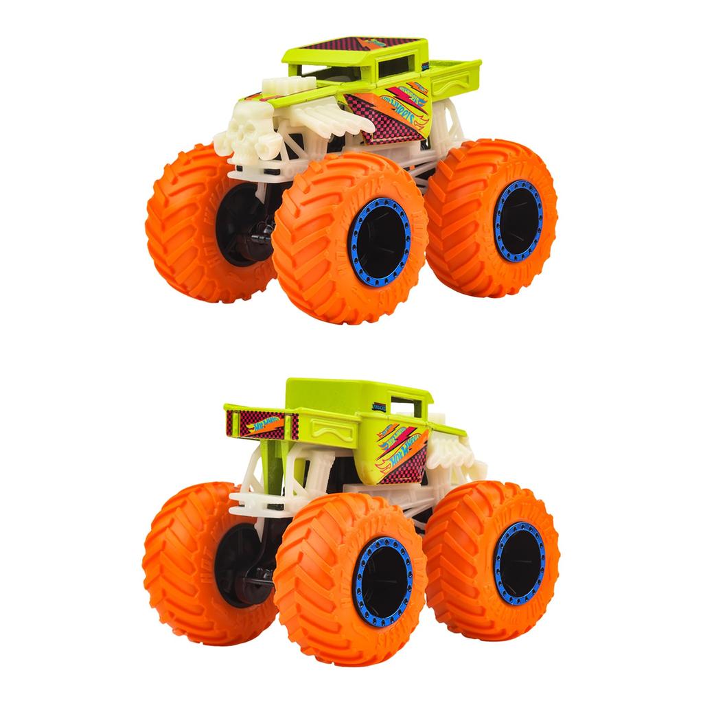 Hot Wheels Monster Truck Assortment JFX08-986F Light-Up 1/64 Scale 6-Piece Box Set Bone Shaker Twin Mill Piranha Hotweiler Vehicles Toys