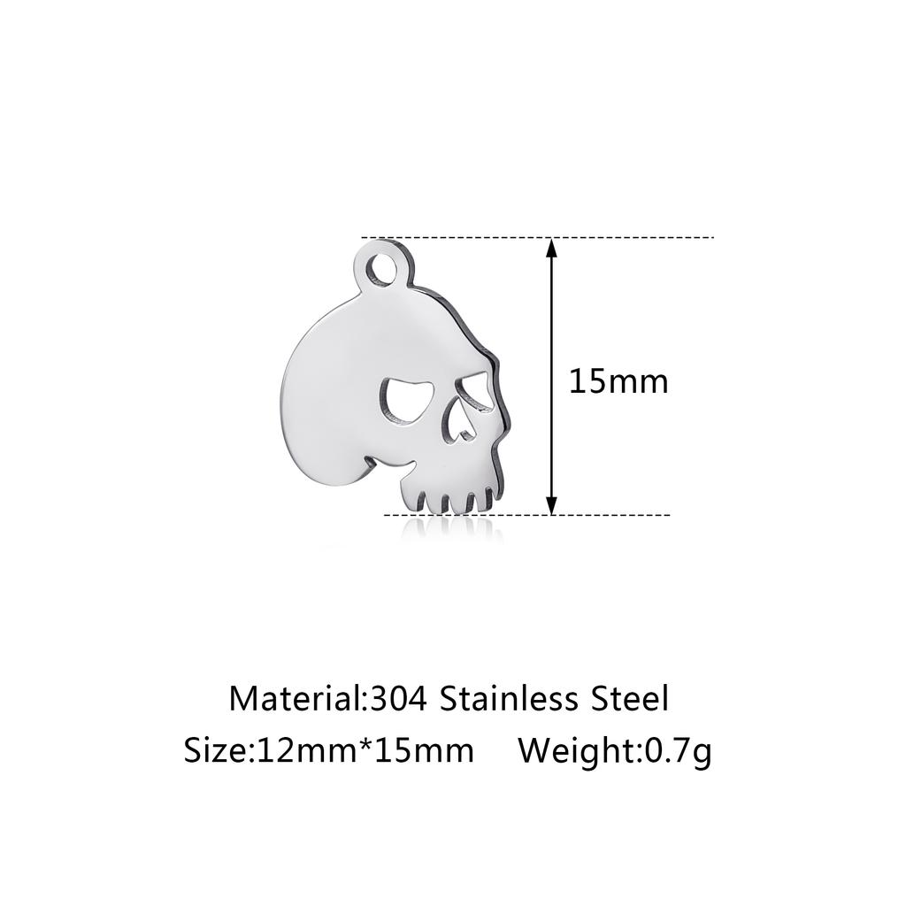 5Pcs/Lot Hollow Halloween Theme Charms Stainless Steel Skull/Pumpkin/Vampire Bat/Witch/Spider/Ghost Pendants For Jewelry Makings
