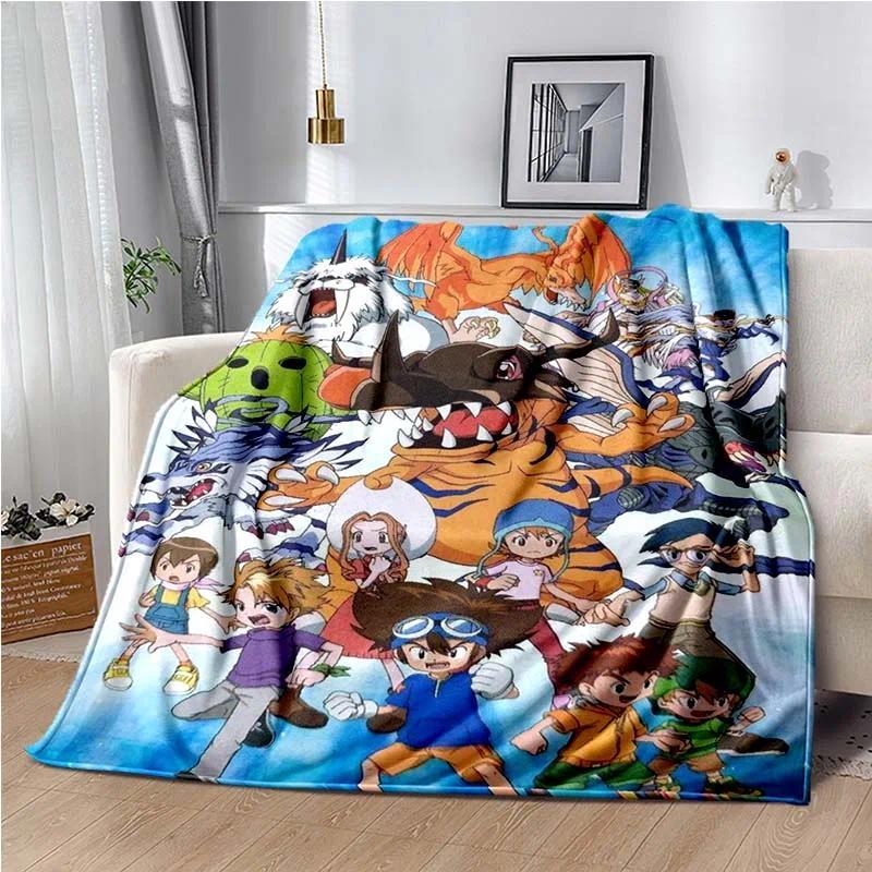 Японский Мультфильм D-Digimon Пледы для Дивана, Походов, Пикника, Супер Мягкое Одеяло, Постельное, Теплое, Милое, Аниме, Фланель, Индивидуальные Пледы