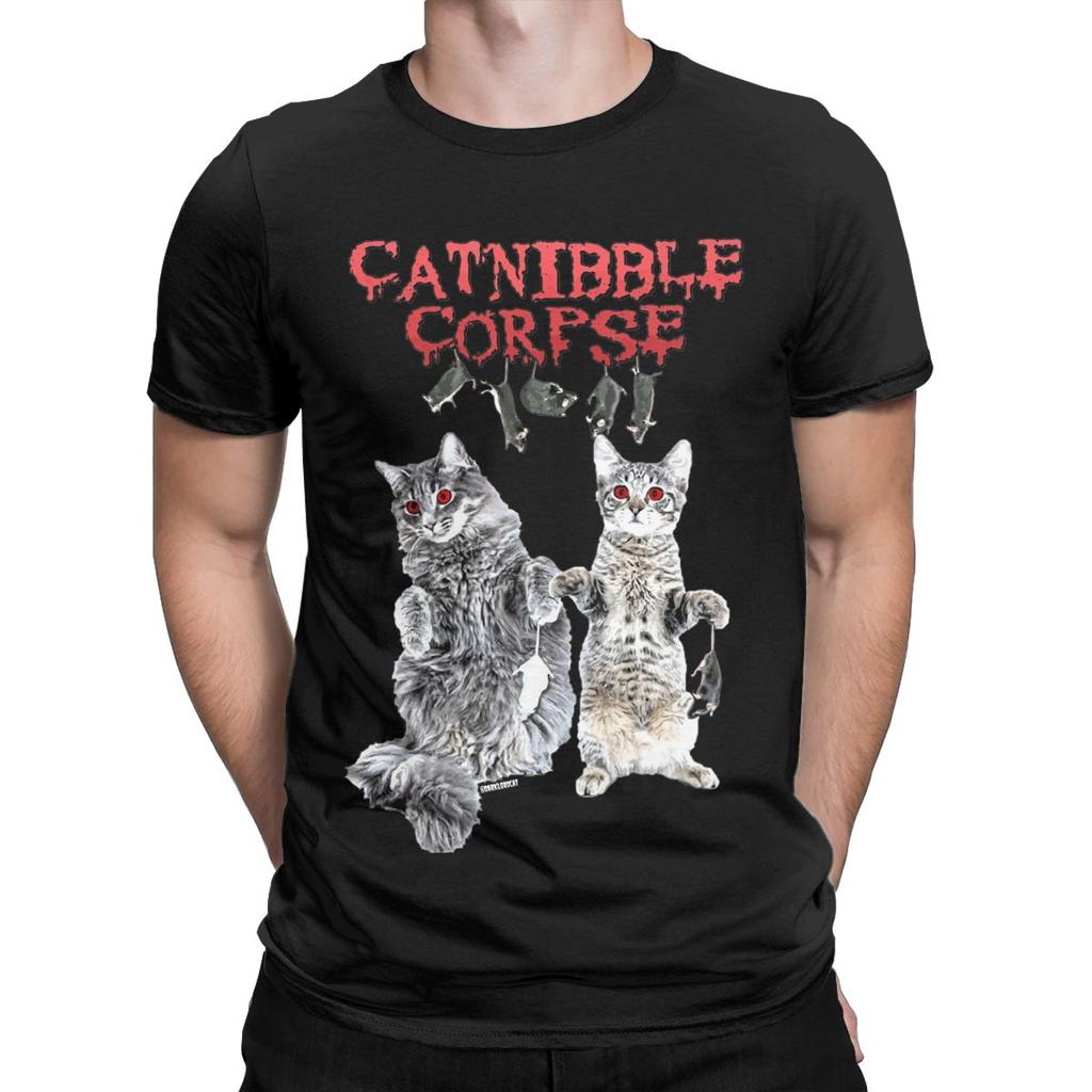 Men Catnibble Cannibal Corpse T Shirts Pure Cotton Tops Unique Short Sleeve Round Collar Tees Summer T-Shirt