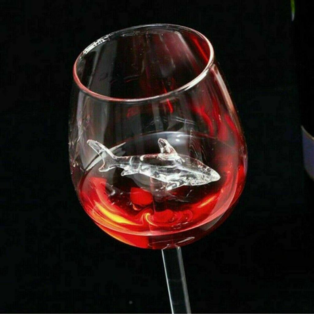 Built-in Shark Wine Glass New Design Goblet Whiskey Glass Dinner Decorate Handmade Crystal For Party Flutes Glass