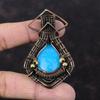 Медный кулон Smithsonite, обернутый медной проволокой, потрясающий кулон из драгоценных камней, этнические украшения ручной работы, обернутый проволокой, подарок для женщин
