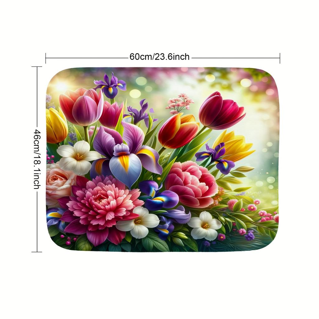 1 шт. красочные цветы напечатаны резиновый сушильный коврик для кофейни кухонный ковер посуда прочный диатомовый грязевой коврик для стола коврик для кофе для домашних животных