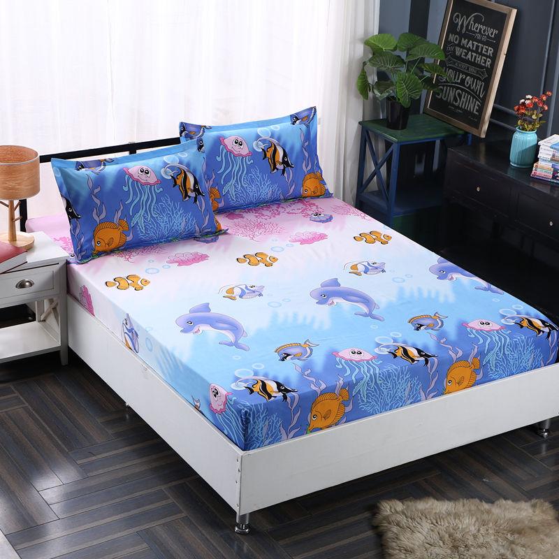 Простыня с принтом, универсальный наматрасник на 360°, двойное покрывало размера «queen-size» и размера «king-size»(без наволочек)