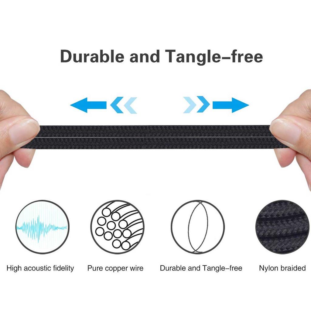 Прочный 3,5-мм кабель для наушников с функцией отключения микрофона для наушников G433/G233 Наслаждайтесь чистым звуком и легким управлением Провод