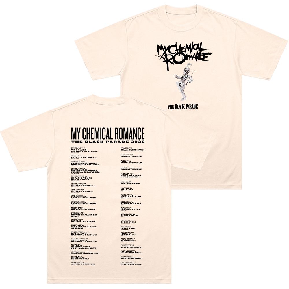 The Black Parade 2026 Tour T Shirts Rock Band My Chemical RoUnisexce Cotton Comfortable Clothes WOMEN Unisex Trendy Graphic Tee Casual