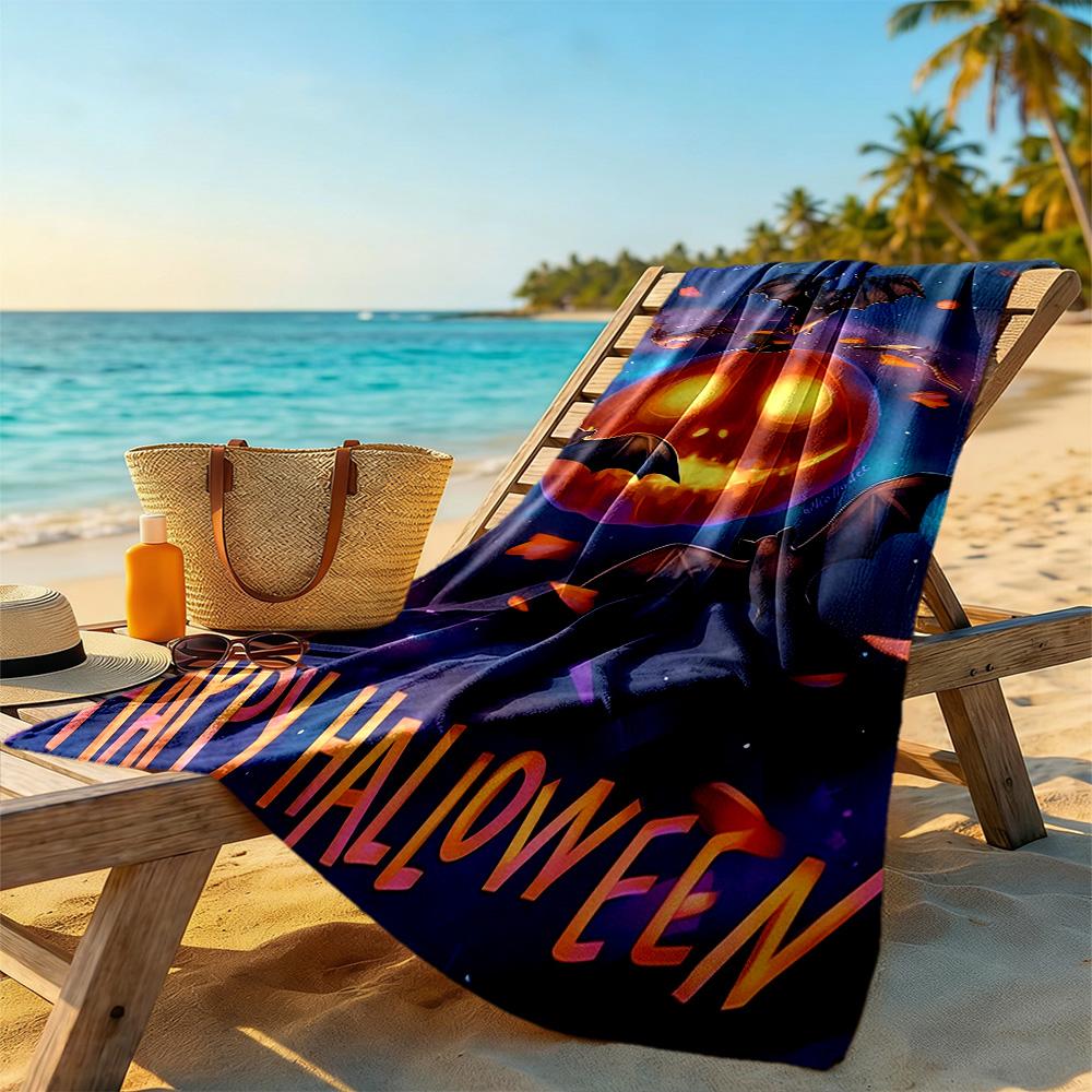 Halloween Beach Towel Super Soft & Absorbent Comfortable Lightweight Suitable for Swimming, Gym, Camping, Yoga Vacation