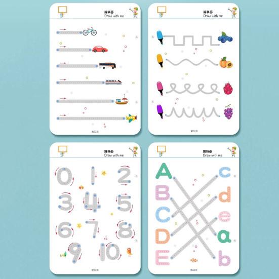 Детская книга для обучения управлению ручкой с ластиком для ручек, многоразовая, для дошкольников, для раннего обучения письму, для отработки навыков письма, для мальчиков и девочек, подарок