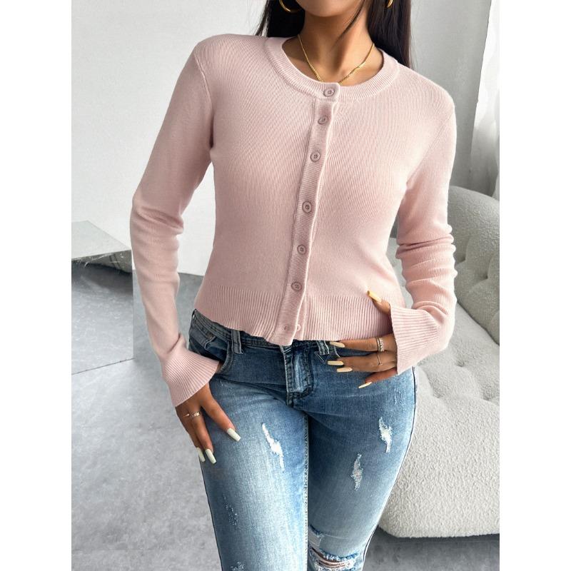 Женский осенне-зимний топ Temperament Slim Cardigan Row of Buttons Long Sleeves Jemper