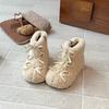 Cute Bowknot Winter New Girls' Snow Boots, Girls' Furry Boots, Girls' Fleece-Lined Warm Ankle Boots