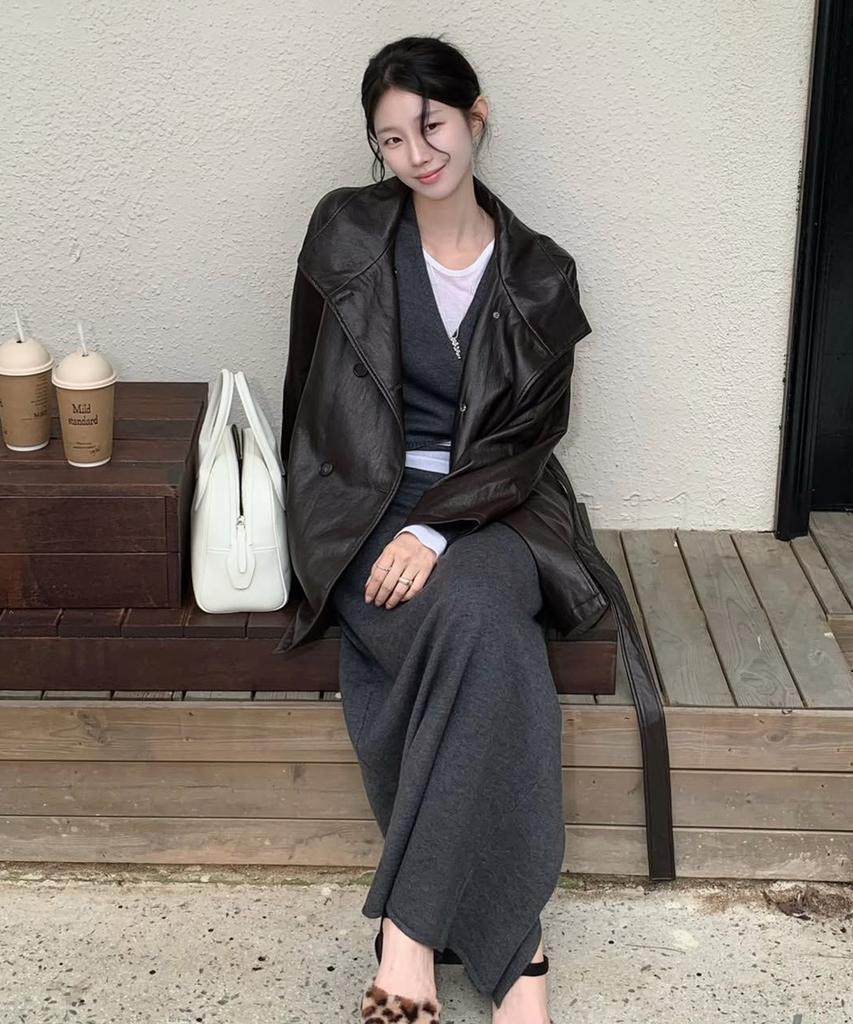 YUPPE High-Neck Leather Jacket_Brown