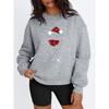 Women Fashion Plus Size Sweatshirts Christmas Sequin  Long Sleeve Crew Neck Loose  with Festive Print Sports Tops