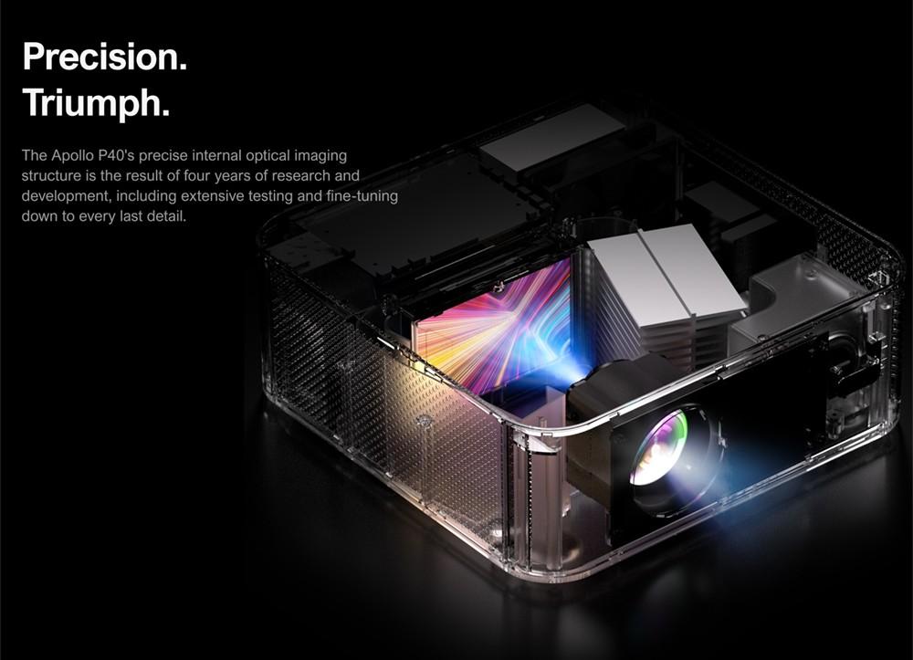 Ultimea Apollo P40 LCD Projector, Full HD Native 1080P 700 ANSI Lumens, 5G WiFi, Keystone Correction, Bluetooth 5.0 Grey