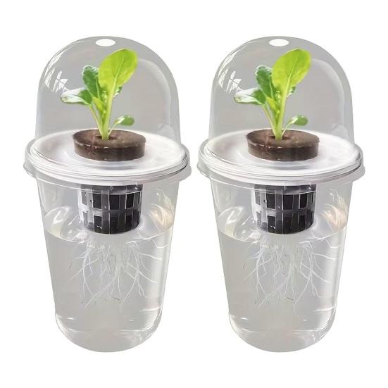 Станция для размножения растений Горшок для семян Прозрачная чашка с рассадой Стартер для проращивания семян Гидропонная корзина Купольная крышка
