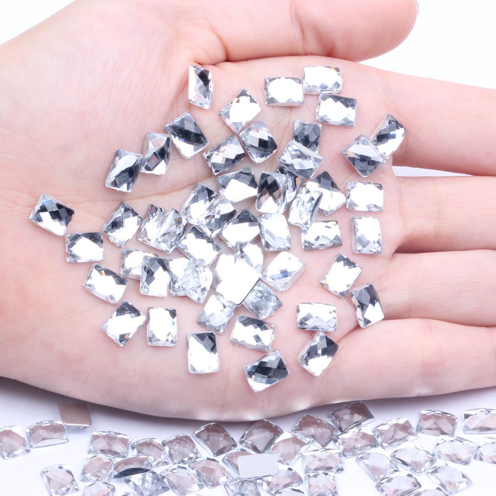 6x8mm Multicolor Flat Globe Rectangular Accessories for DIY Phone Beautification