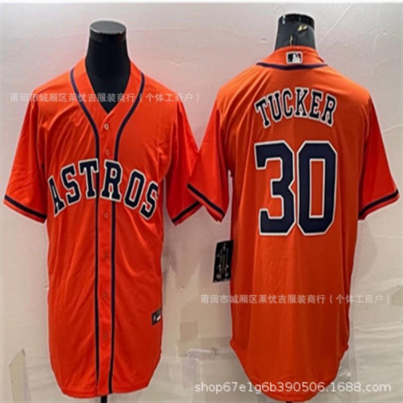 Houston Astros 27 30 44 35 Embroidered Baseball Jersey Button-up Sweatshirt Men Women