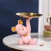Home Decoration Porch Key Storage Tray Decoration Living Room Office Desktop Light Luxury Home Hani Cute Bear Tray