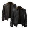 Men 'S Leather Jacket Lapel Autumn and Winter Leather Jacket Motorcycle Suit Youth Large Coat