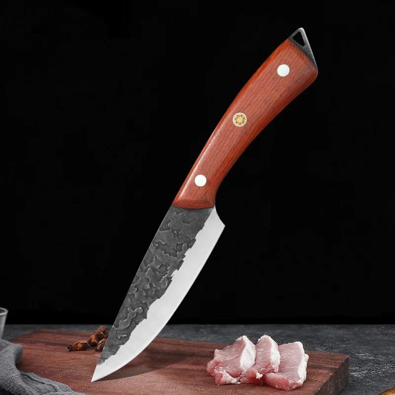 Кованый вручную кухонный нож из нержавеющей стали, универсальный, для обвалки, для чистки фруктов, тесак для мяса, нож мясника, для приготовления пищи, для барбекю, для нарезки