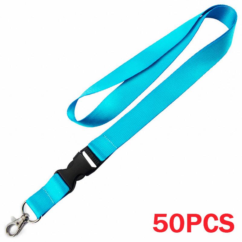 50pcs/lot Custom Printed Lanyard For Keys Badge Holder Staff Cards My Logo Company Name Personalized Printing With Buckle
