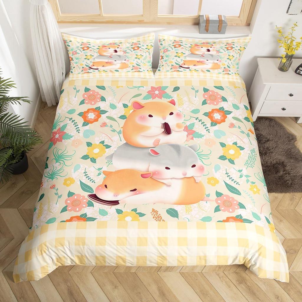 Комплект постельного белья для морской свинки Пододеяльник с животным принтом для детей мальчиков девочек Покрывало Коллекция дикой природы для спальни 3 предмета Полный размер