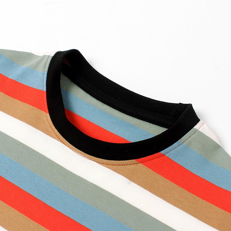 Летняя корейская версия детской новой футболки с коротким рукавом, большая детская полосатая быстросохнущая дышащая футболка для мальчиков с коротким рукавом