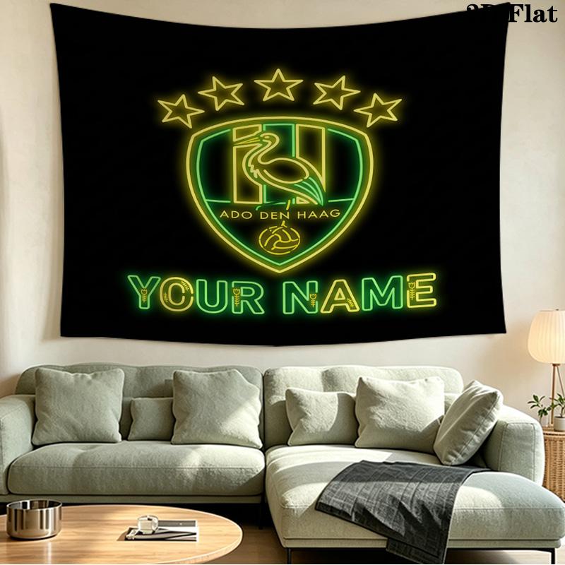 Custom Name ADO Den Haag2 Printed Tapestry – Wall Hanging for Bedrooms, Dorms, and Home Decor
