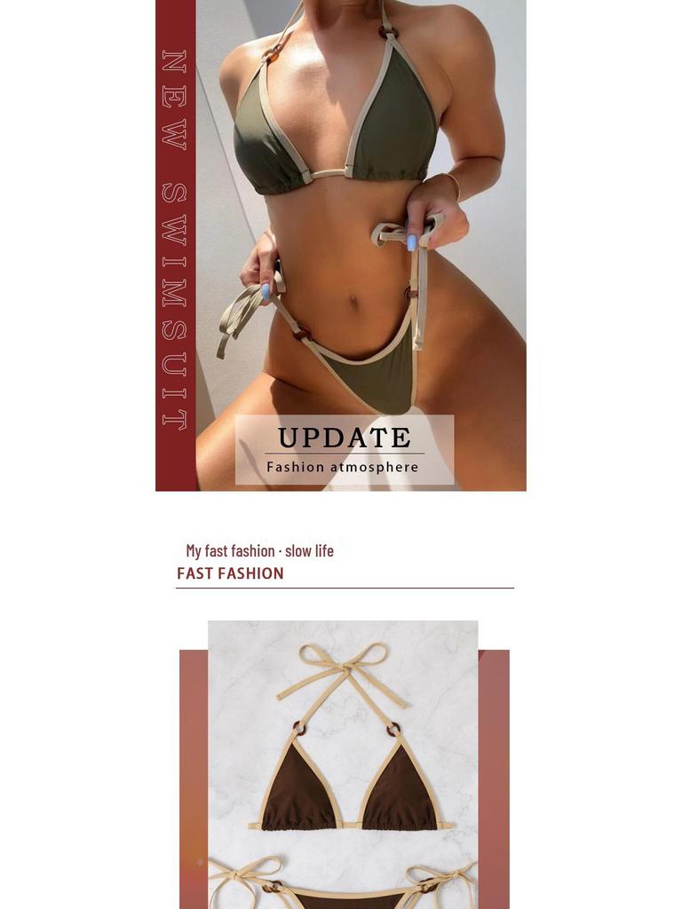 Европейский и американский высококлассный женский сексуальный купальник бикини на шнуровке, идеально подходящий для пляжного отдыха