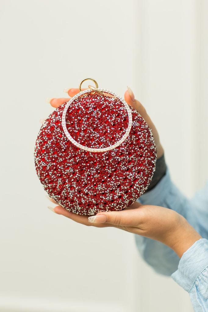 Women's Stylish and Useful Evening Dress Bag Platinum Stone Bracelet Evening Bag