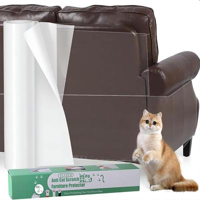 Защита для дивана от кошек - Утолщенная 158"x15" Виниловая Защита Мебели от Царапин для Кошек