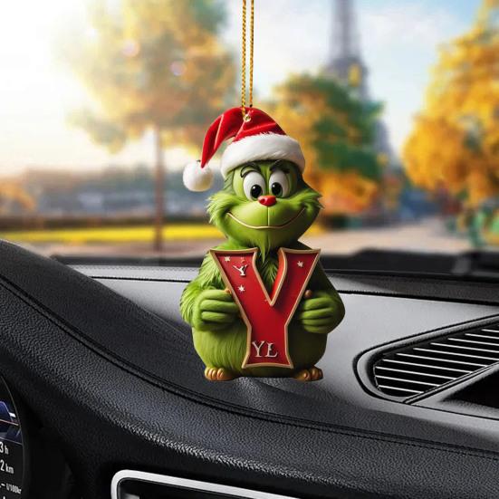 Подвеска в виде рождественской елки с ремешком, легко подвешивается, дизайн эльфа, 26 стилей с буквами