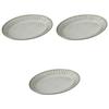 Set of 3 Black Ceramic Ivory Oval Size 28 X 19 X 3 Large Plates by Setomonohonpo Plates, [26.5 Cm] Western-style