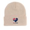Heart Australian Flag Warm Knitted Cap Beanie, Patriotic Man Cap Cancer Chemo Slouchy Unisex Headwear Knit Hat Beanie