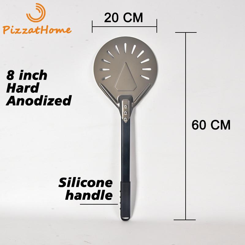 SHANGPEIXUAN Long Handle 7/ 8/ 9 Inch Perforated Pizza Turning Peel Pizza Shovel Aluminum Pizza Peel Non-Slip Handle Pizza Tool