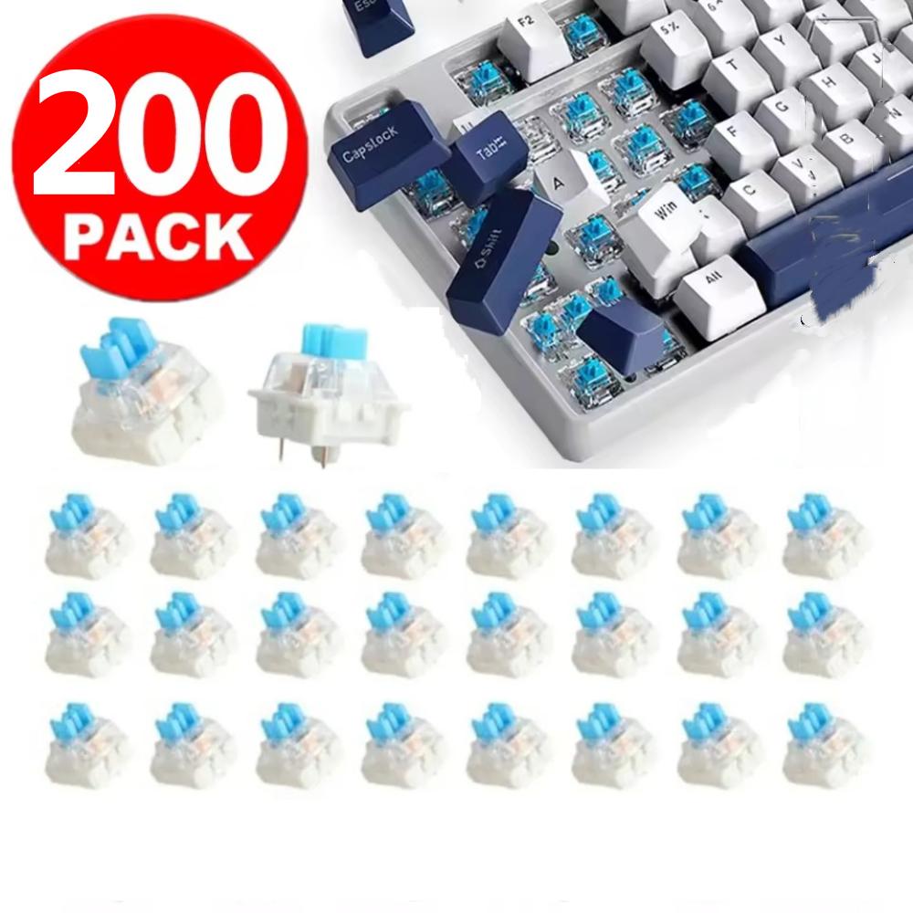 200/10Pcs 3Pin Replacement Mechanical Keyboard Switch Blue Color DIY Keyboards Clicker Key for LED Gaming Keyboards