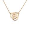 Les Trésors De Lily [M8874] - Gold Plated Necklace 'Rosa Romantica' White Gold - 14 Mm