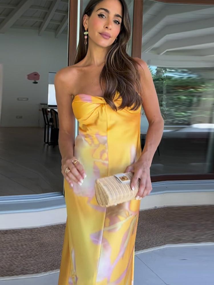 Длинное платье с принтом для вечеринки, женское летнее праздничное пляжное свободное женское вечернее платье без рукавов