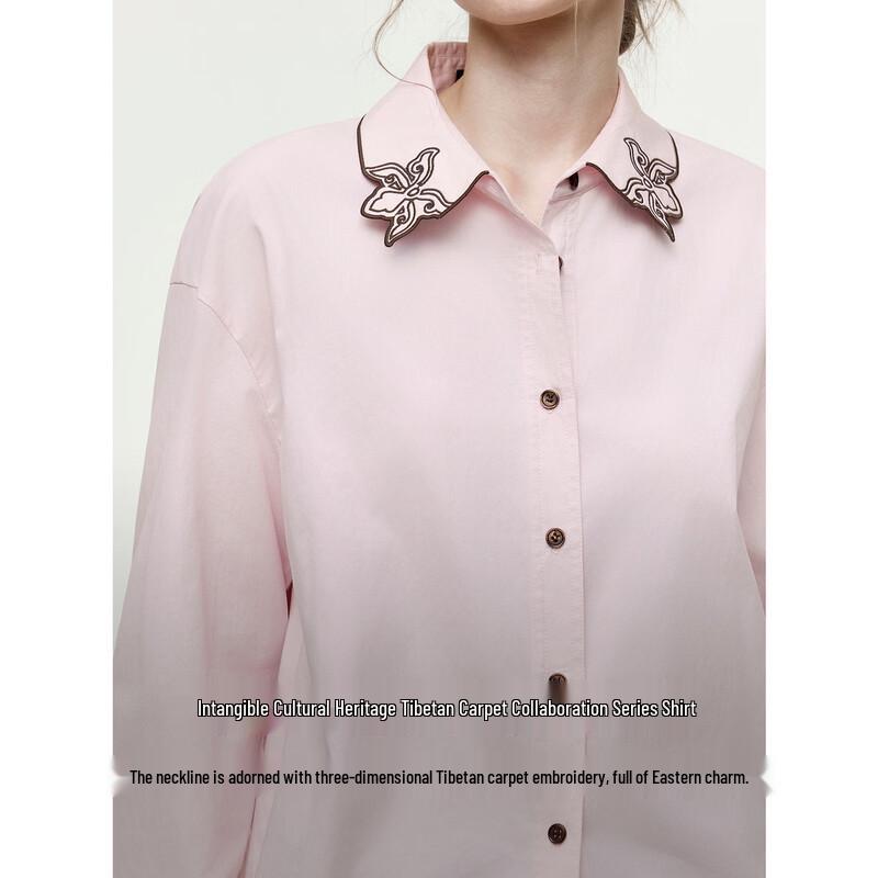 ELLE French Style Embroidered Cotton Shirt