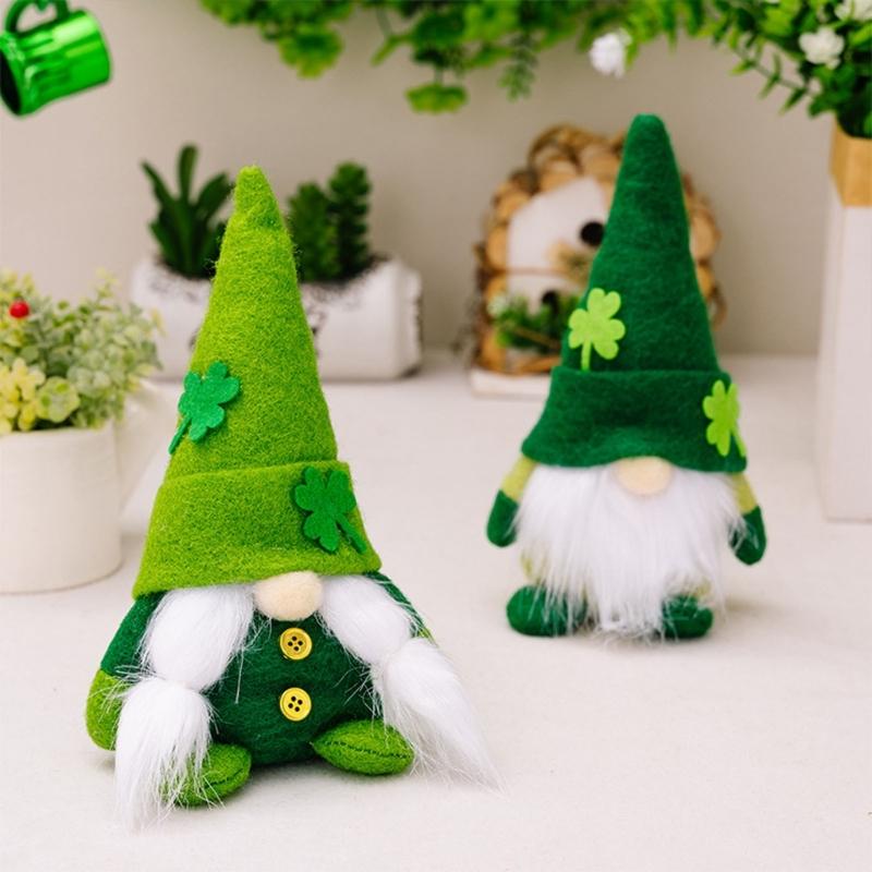 Patrick Day Gnome Decorations Handmade Gnome Ornament, Handmade Gnome Gift for Kid Adult Patrick Day Festival