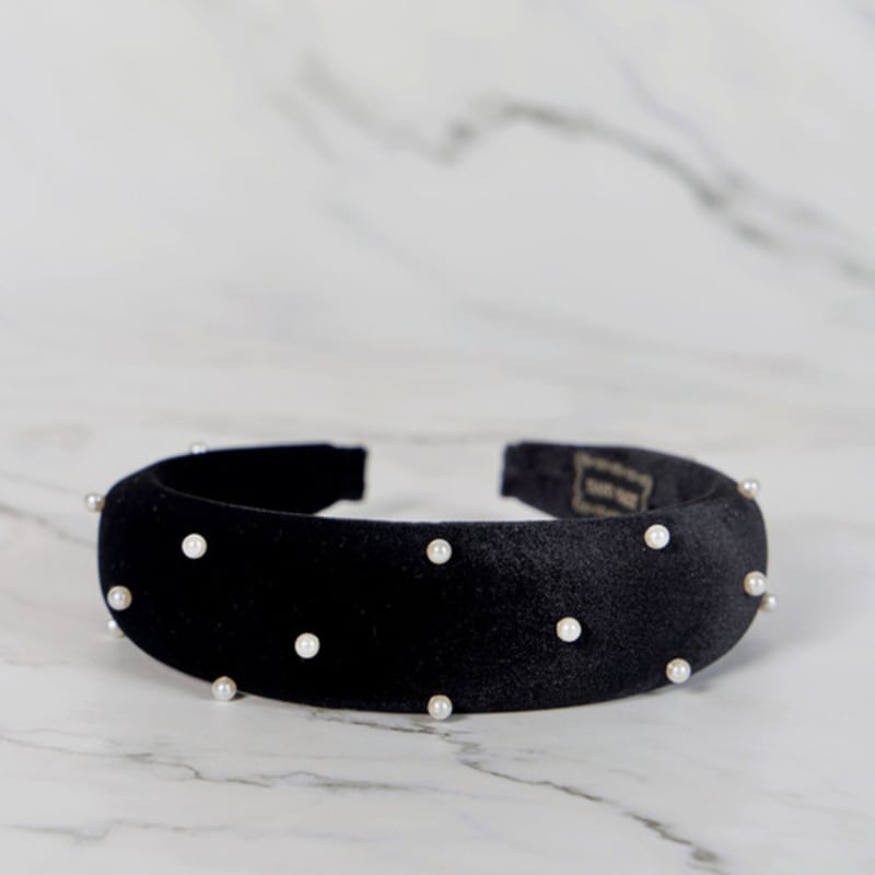 LALA Бархатная повязка для волос с жемчугом