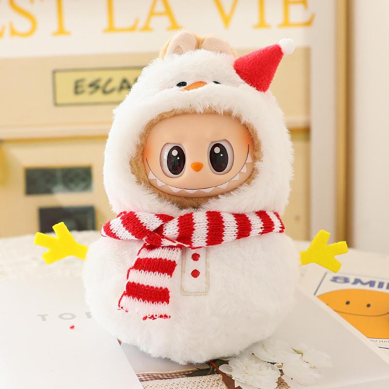 15см/17см Кукла Лабубу I II Одежда Мультяшный Комбинезон Акула Комплект Сидячие Аксессуары для Вечеринки Одежда Плюшевая Одежда для Куклы