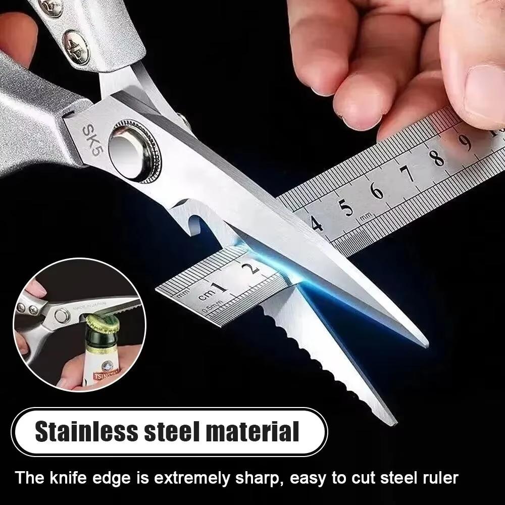 Stainless Steel Kitchen Scissors Multifunctional Chicken Bone Scissors Shear Fish Duck Cut Chef Professional Scissors Tool5