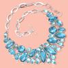 Necklace Swiss Blue Quartz Gemstone Handmade Ethnic Silver Jewelry 18-20''